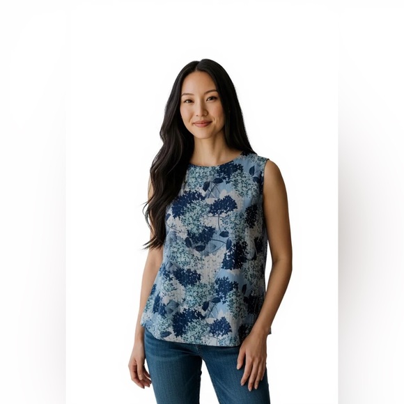 new directions Tops - New direction, women’s sleeveless blouse lined. New with tags. Light/Dark Blue.
